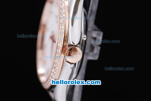 Patek Philippe Classic Rose Gold&Diamond Bezel-Diamond Marking with White Dial - Click Image to Close